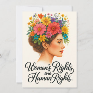 Women's Rights are Human Rights Floral Empowerment Thank You Card