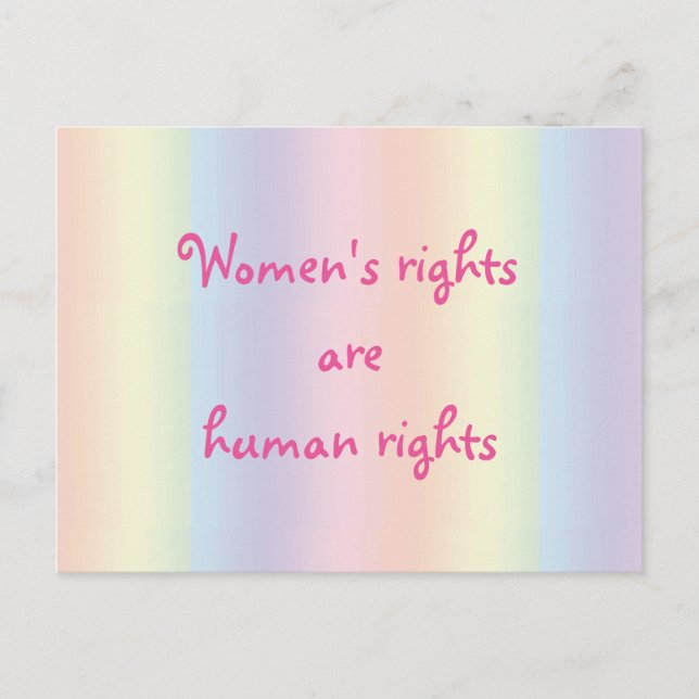 Womens Rights are Human Rights Rainbow Postcard (Front)