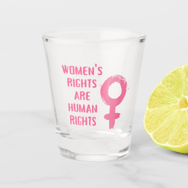 Women's Rights Are Human Rights  Shot Glass (Front)