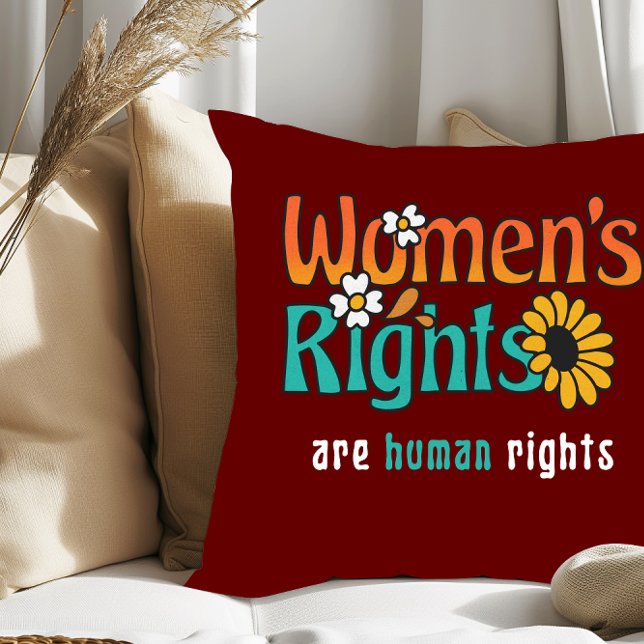 Women's Rights Human Rights Floral Quote Cushion (Creator Uploaded)