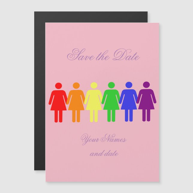 women's rights LGBTQIA Thunder_Cove any colour Magnetic Invitation (Front/Back)