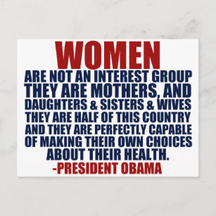 Women's Rights Obama Quote Postcard