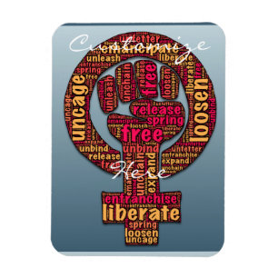 women's rights raised fist 2017 LGBTQIA Magnet