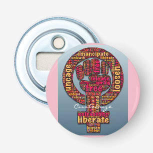women's rights raised fist Thunder_Cove Bottle Opener