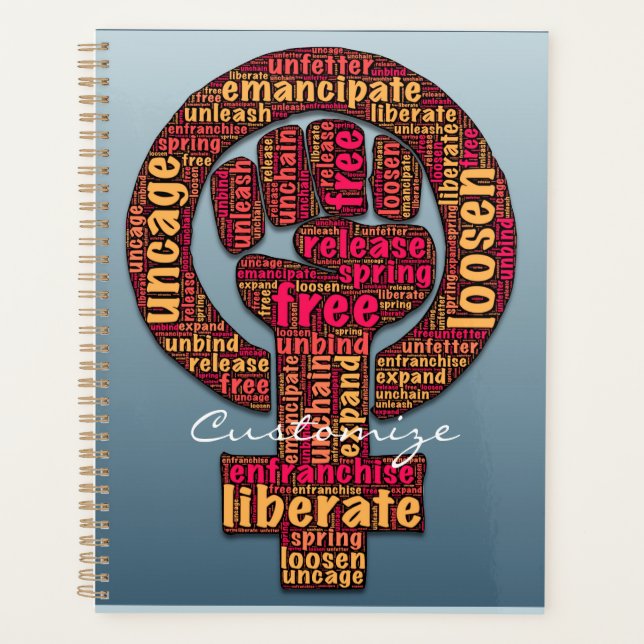 women's rights raised fist Thunder_Cove Planner (Front)