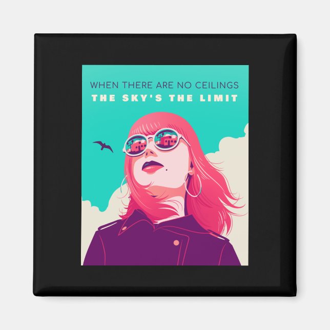 Women's Rights | The sky’s the limit Illustration  Magnet (Front)