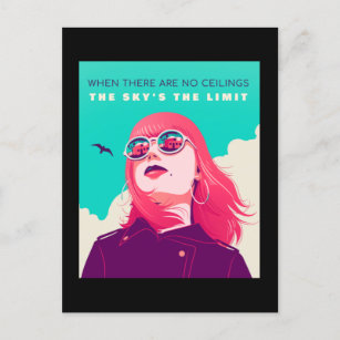 Women's Rights   The sky’s the limit Illustration Postcard