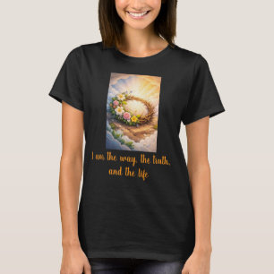 Women's Risen Jesus Empty Tomb 3D Papercut Easter  T-Shirt
