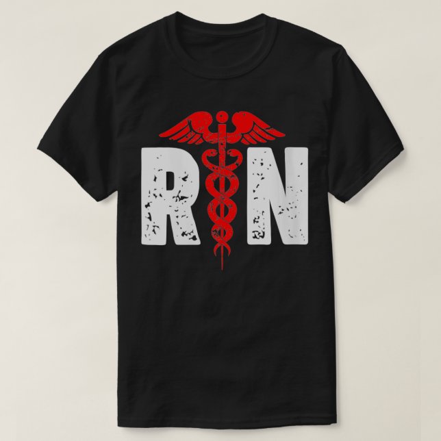 Womens RN with nurse logo RN Registered Nurse VNec T-Shirt (Design Front)
