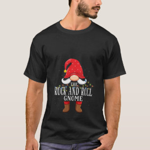 Womens Rock and roll Gnome Matching Christmas Fami T-Shirt