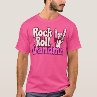 Womens Rock N Roll Grandma Loves Pop Wonderful Mum T-Shirt