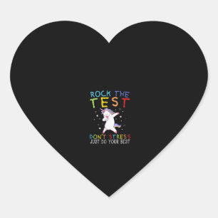 Womens Rock The Test Funny School Professor Teache Heart Sticker