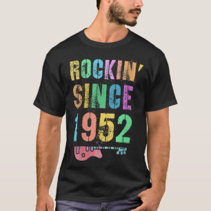 Womens Rockin' Since 1952 Vintage Rockstar 70th Bi T-Shirt