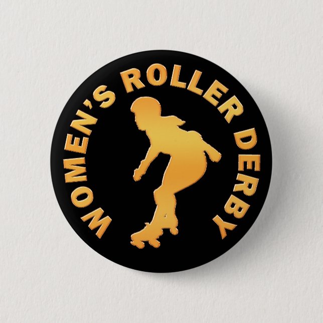 Women's Roller Derby 6 Cm Round Badge (Front)