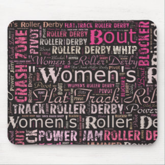 Women's Roller Derby Text Collage Mouse Pad