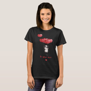 Women's Romantic Rose Heart T-Shirt - Artistic