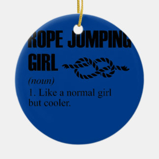 Womens Rope Jumping Girl Definition Rope Jumping Ceramic Tree Decoration