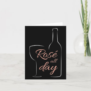 Womens Rose All Day Elegant Connoisseur Wine Lover Card