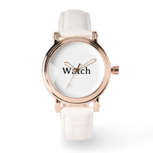 Women's Rose Gold Vintage Strap with White Leather Watch