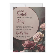 Women's Roses Floral Birthday Party Invitation