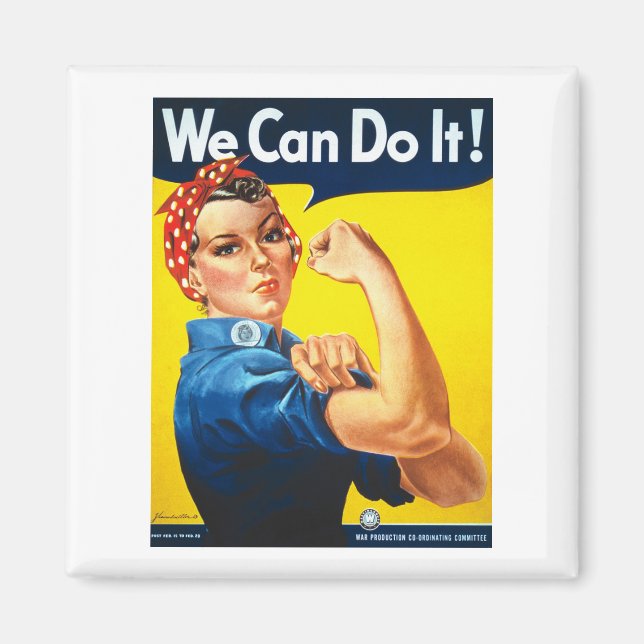 Women's Rosy the Riveter T Shirt - We Can Do It Magnet (Front)