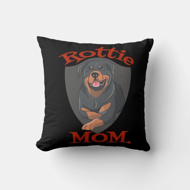 Womens Rottie Mum Premium Cushion (Front)