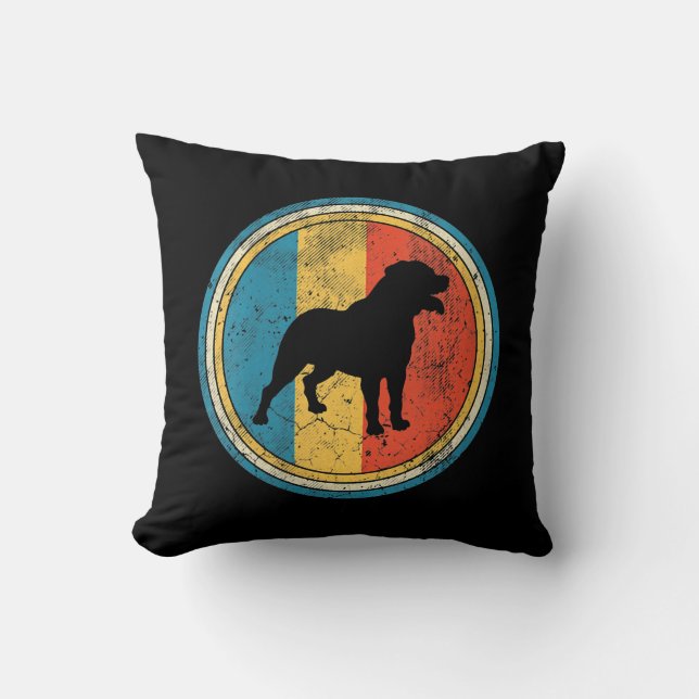 Womens  Rottweiler Dog Lover Distressed Cushion (Front)