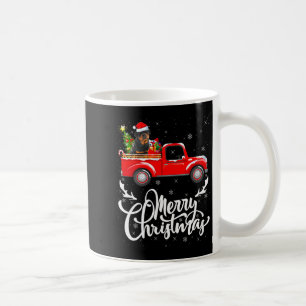 Womens Rottweiler Dog On Christmas Tree Red Truck Coffee Mug