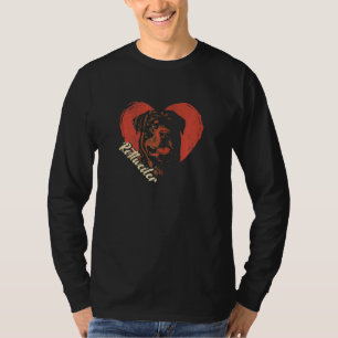 Womens Rottweiler Heart  Dog Owner  Rottie   T-Shirt