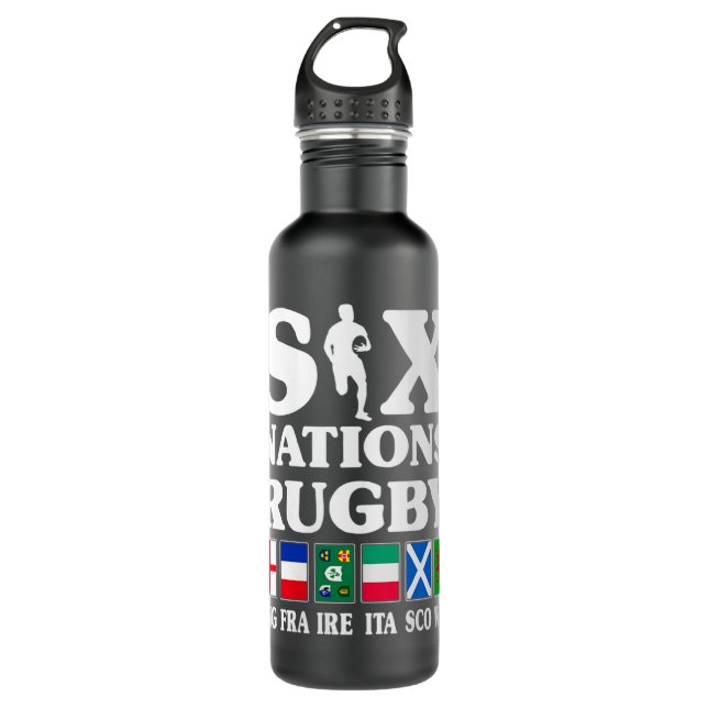 Womens Rugby 6 Nations England France Ireland Ital 710 Ml Water Bottle (Front)