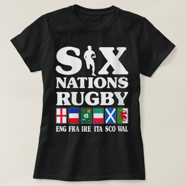 Womens Rugby 6 Nations England France Ireland Ital T-Shirt (Design Front)