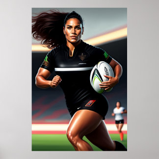 Women's Rugby Art Print