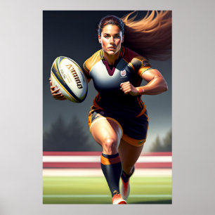 Women's Rugby Art Print
