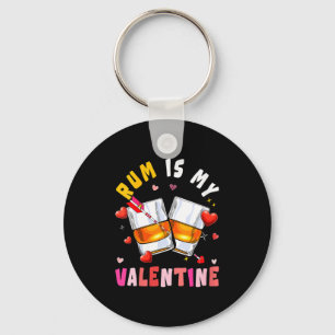 Women's Rum Is My Valentine Hearts Matching Drinke Key Ring