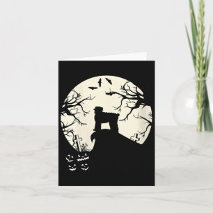 Womens Russian Black Terrier In The Moon Dog Card