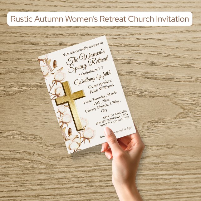 Womens Rustic Autumn Retreat Church Invitation (Creator Uploaded)