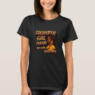 Womens Sagittarius Girl Birthday Melanin Queens Bo T-Shirt