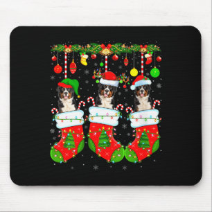 Womens Saint Bernard Dog In Christmas Socks Funny Mouse Pad