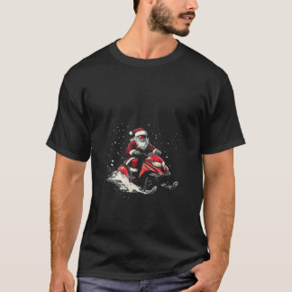 Womens Santa Claus Snowmobile Motor Sled Funny Xma T-Shirt