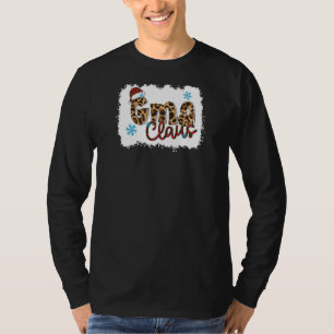 Womens  Santa Gma Claus Snowflake Leopard Christma T-Shirt