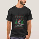 Womens Santa Hat Salmon Christmas Tree Lights Ugly T-Shirt<br><div class="desc">Womens Santa Hat Salmon Christmas Tree Lights Ugly Sweater V Neck</div>