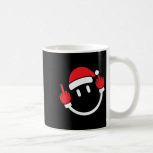 Womens Santa Middle Finger Flip Off _ Christmas Pr Coffee Mug