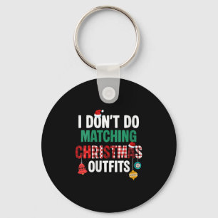 Womens Santa Xmas Red Buffalo Plaid I Dont Do Matc Key Ring