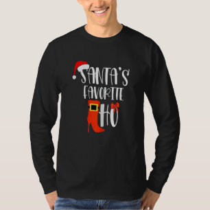 Womens Santa's Favorite Ho  Inappropriate Christma T-Shirt