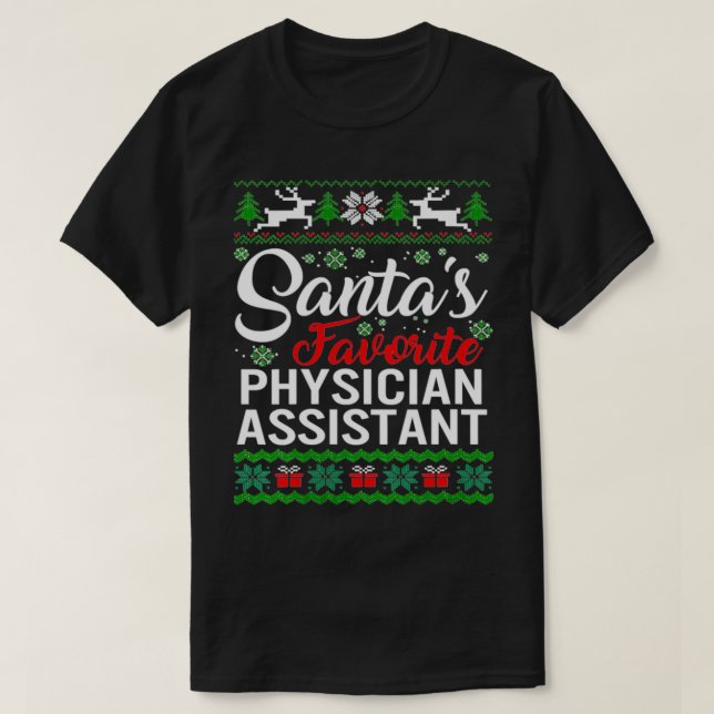 Womens Santas Favourite Physician Assistant Christ T-Shirt (Design Front)