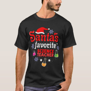Womens Santas Favourite Science Teacher Christmas T-Shirt