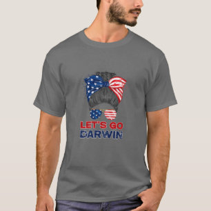 Womens Sarcastic Quote USA Flag Bandanna Messy Bun T-Shirt