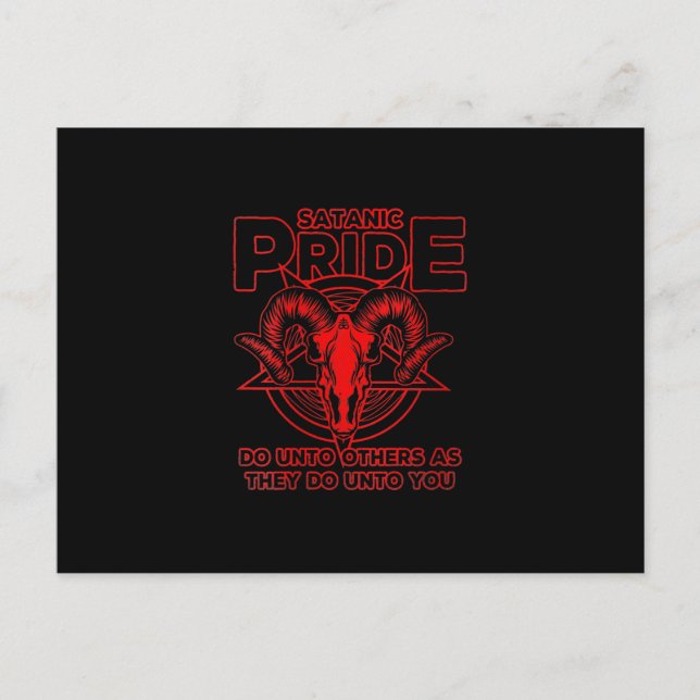 Womens Satanic Pride Satanism Pagan Goat Satan Holiday Postcard (Front)
