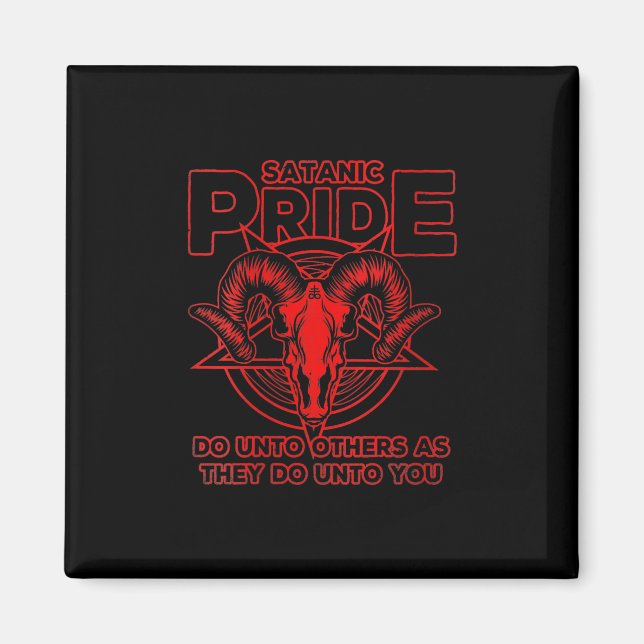 Womens Satanic Pride Satanism Pagan Goat Satan Magnet (Front)
