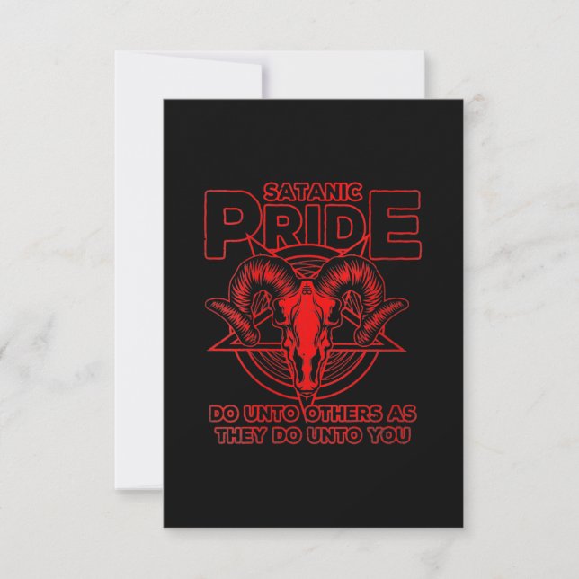 Womens Satanic Pride Satanism Pagan Goat Satan RSVP Card (Front)